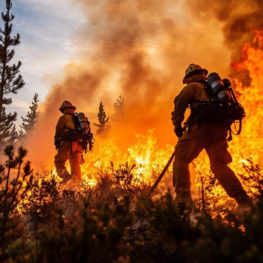 Firefighters battling wildfire
